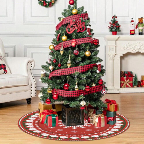 Saia para árvore de Natal lavável em poliéster macio de 122 cm (48 polegadas) 1