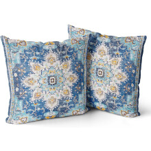 Set di 2 federe per cuscini decorativi Boho 20x20 pollici, con motivo persiano su entrambi i lati, in morbido cotone felpato, ideali per divano/letto