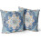 Conjunto de 2 capas de almofada Boho 20x20 polegadas, estampa persa dupla face, algodão macio e felpudo, capas decorativas para sofá/cama (azul) 1