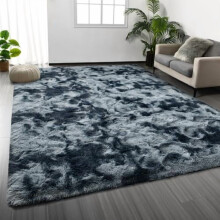 Shag Area Rug 4x6ft – Solmuvärjätty plyysimatto, erittäin pehmeä ja pörröinen sisämatto olohuoneeseen, makuuhuoneeseen ja lastenhuoneeseen