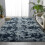 Χαλί Shag 4x6ft – Βαμμένο με τιράντες βελούδινο χνουδωτό χαλί, εξαιρετικά μαλακό 3