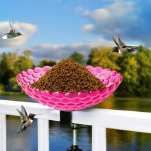 Bain d'oiseaux Ă fixer sur la terrasse avec bassin amovible de 18 cm