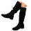 Schwarze Damen-Retro-Stiefel, mittelhoch, Größe 9 3