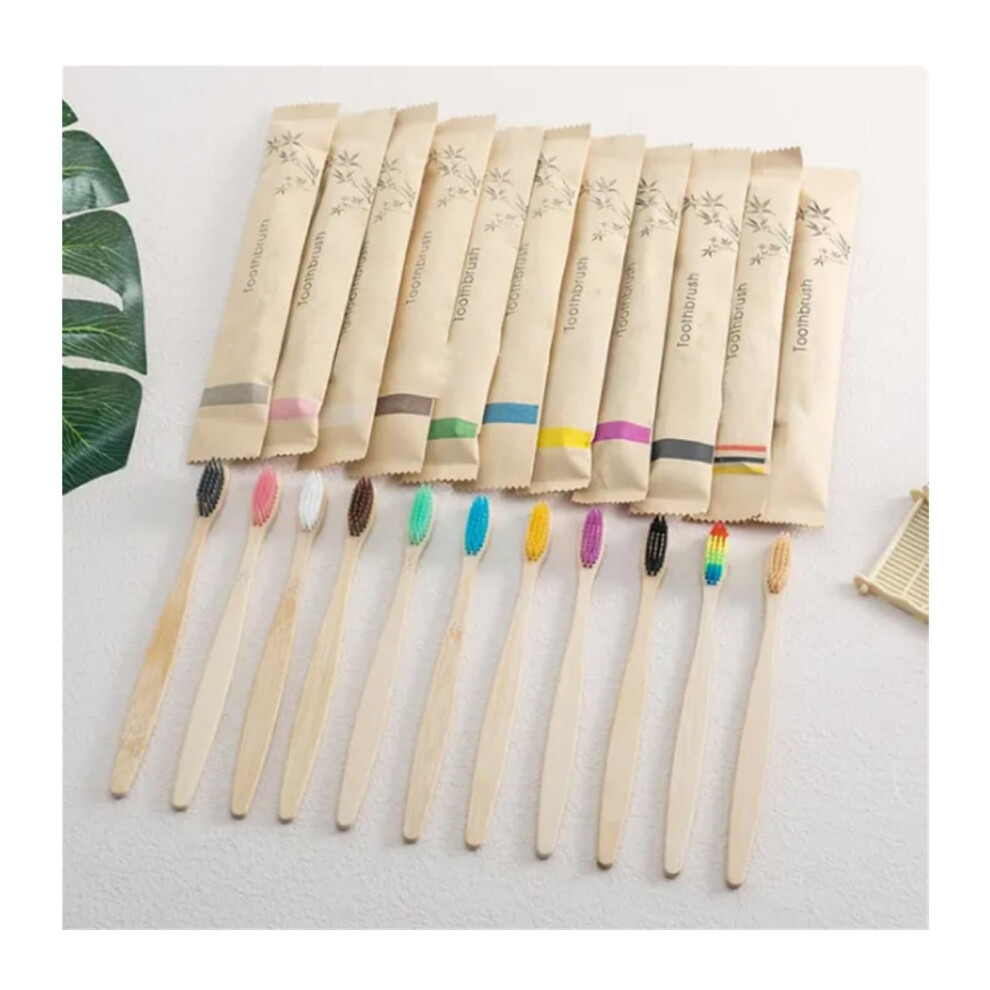 Travel Toothbrush Set 10 Pack with Soft Bristles, Individually Wrapped for Guest or Hotel Use