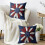 Set di federe per cuscini con margherite patriottiche, 45x45 cm, in cotone e lino. 3