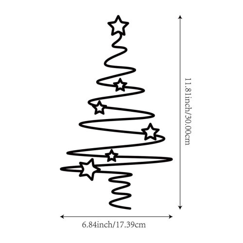 Metal Christmas Tree Wall Art Black 1pc 2