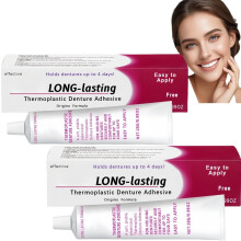 2PCS Denture Adhesive Cream with Silicone Reline Kit, LongLasting Thermoplastic Glue for Adults