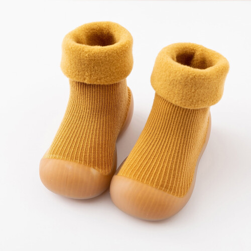 Pantufas infantis de malha macia com sola de borracha – para uso interno e externo, compatíveis com crianças e bebês. 2