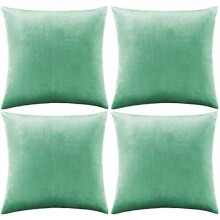 Fodere decorative per cuscini 20x20, fodere per cuscini da divano in velluto color menta e turchese, set di 4 fodere quadrate decorative per cuscini