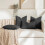 Conjunto de 2 capas para almofadas Euro Sham de 60x60cm (24x24 polegadas) – Bouclé texturizado, preto neutro, compatíveis com almofadas Euro 3