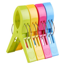 4 clip per asciugamani da spiaggia resistenti – antiscivolo, impermeabili, dai colori vivaci, compatibili con le sedie da spiaggia