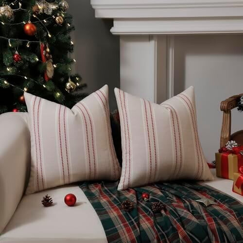 Fodere per cuscini natalizie, set da 2 (56x56 cm), rosse 1