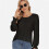 Blusa túnica plisada de manga farol para mujer 1