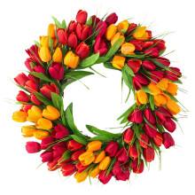 Corona artificial de primavera/verano 2025: colorida corona floral para el hogar, bodas, festivales, casas de campo y decoración interior y exterior.