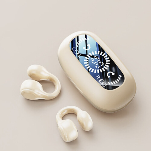 Ακουστικά Bluetooth Bone Conduction 5.3, Ακουστικά για αθλητικά είδη με κλιπ και ψηφιακή οθόνη,