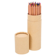 Conjunto de 36 lápis de cor de madeira com estojo de papel kraft. Lápis de desenho pré-apontados em 36 cores para projetos de colorir, esboçar e