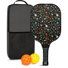 Pickleball paddles set floral fiberglass 2 pcs with bag and