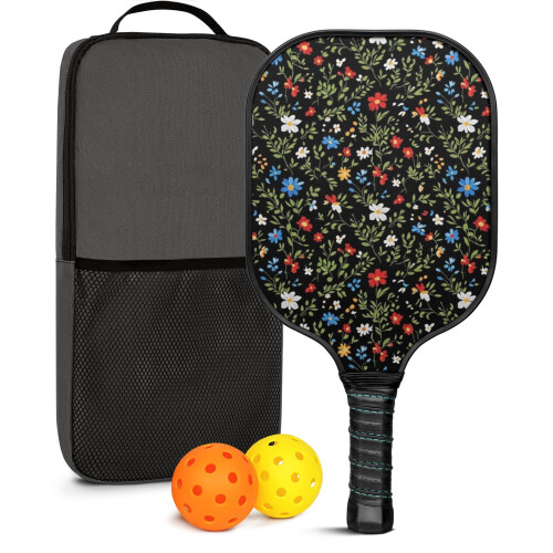 Σετ ρακέτες Pickleball με 2 μπάλες και τσάντα – Ρακέτες από fiberglass με λουλούδια,