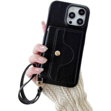 Capa carteira Vogueskin: couro premium, porta-cartões e espelho oculto, 3 em 1, compatível com iPhone 17 Pro.