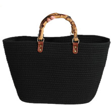Stor stråtaske, strandtaske, mulepose, skuldertaske med indertaske, håndtaske, crossbody-taske, punge, 2023