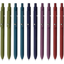 Conjunto de 10 canetas em gel de 0,5 mm com ponta de silicone e clipe de metal, canetas retráteis de tinta preta para anotações – estilo vintage