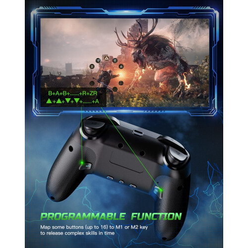 Χειριστήρια Switch Συμβατά με Switch/Lite/OLED/PC Windows, 1000mAh, RGB LED, Σύζευξη με ένα πλήκτρο, Turbo, 2