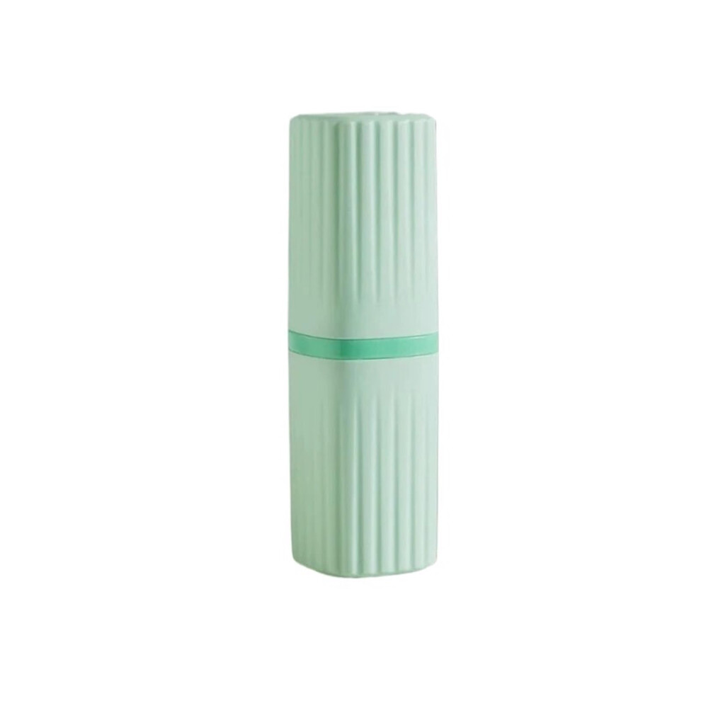 Green Travel Toothbrush Case With Ventilation, Impactresistant Compact Holder, Polypropylene