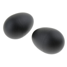 Conjunto de chocalhos em formato de ovo com superfície polida, brinquedos de percussão para bebês e crianças pequenas, preto.