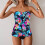 Μαγιό Tankini για γυναίκες, στράπλες, μαγιό με ενίσχυση και push-up, μοντέρνο φλοράλ 2