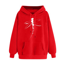 Sweat à capuche rouge à manches longues et cordon de serrage pour femme, imprimé cœur, cadeau idéal pour la Saint-Valentin.