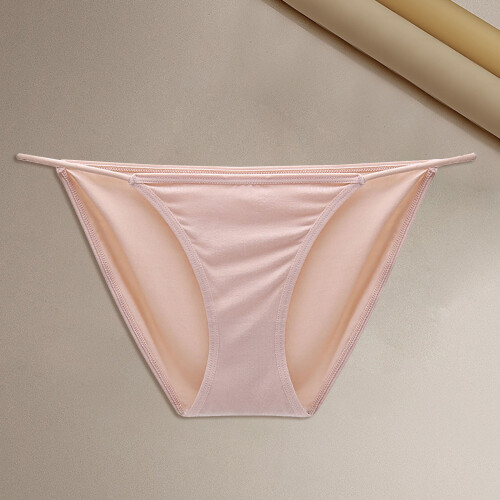 Culotte bikini string taille basse, sans coutures, couleur unie, extensible