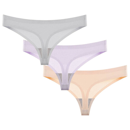 Γυναικεία καλοκαιρινά εσώρουχα lulshou3-Pack με χαμηλή μέση, χωρίς ραφές, αναπνεύσιμα,