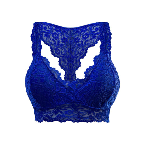 Γυναικείο σουτιέν bralette με δαντέλα και halter – Χωρίς ενίσχυση, χωρίς μπανέλες, με V