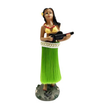 Hawaiisk jente dashborddukke 16 cm bildashbord bobblehead-dekorasjon ministørrelse