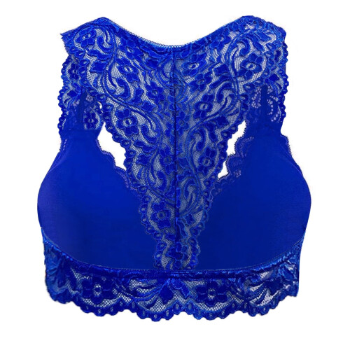 Γυναικείο σουτιέν bralette με δαντέλα και halter – Χωρίς ενίσχυση, χωρίς μπανέλες, με V 2