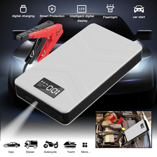 Εκκινητής αυτοκινήτου Xhy1500A, Power Bank 28000mAh, Οθόνη LCD, Πολυλειτουργικό, Μαύρο/Κόκκινο