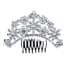 Hårspenne Kvinner Bryllupsblomst Rhinestone Faux Perle Brudehårkam Smykker