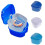 Light Blue Denture Cleaning Box with Quick Drain Basket and Polypropylene Denture Bath Case Set 3