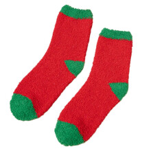 Chaussettes de Noël chaudes et douces en polaire corail (paire)
