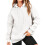 Damen Herbstoberteil, Langarm-Kapuzenpullover, einfarbig, locker geschnitten, lässig, Basic-Hoodie, Weiß 1