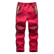 Pantaloni da sci per bambini alla moda, pantaloni da sci impermeabili per escursionismo all'aperto, pantaloni da sci antivento in pile caldi per