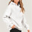 Damen Herbstoberteil, Langarm-Kapuzenpullover, einfarbig, locker geschnitten, lässig, Basic-Hoodie, Weiß 7