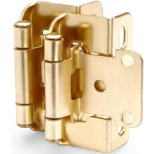 50er-Packung 1/2" gebürstete Gold-Scharniere für Schränke (25 Paar) – Selbstschließend, teilweise umschließend, halbverdeckt, kompatibel mit