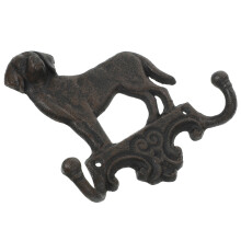 Ganchos de pared dobles de hierro fundido con forma de animal vintage WHAMVOX para decoración del hogar, ideales para pasillos y dormitorios (gris).