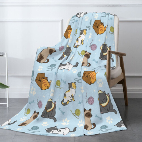 Niedliche Katzen-Fleecedecke, superweich und leicht
