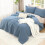 Comforter Set, Lightweight Solid Bedding Comforter Set, Fluffy Down Alternative Bed Set, Dark Grayish Blue, Twin XL 5