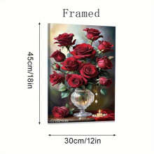Red Rose Canvas Painting Modern Minimalist 24x36 Inch