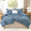 Set copripiumino Boho California King grigio scuro-blu 3