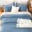 Comforter Set, Lightweight Solid Bedding Comforter Set, Fluffy Down Alternative Bed Set, Dark Grayish Blue, Twin XL 8