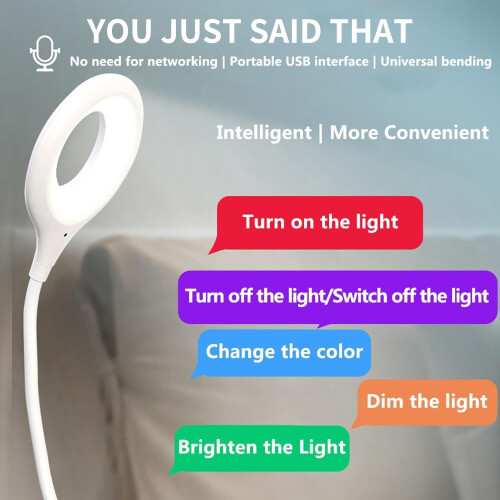 Επιτραπέζιο φωτιστικό LED USB με φωνητικό έλεγχο και λαιμόκοψη gooseneck 2